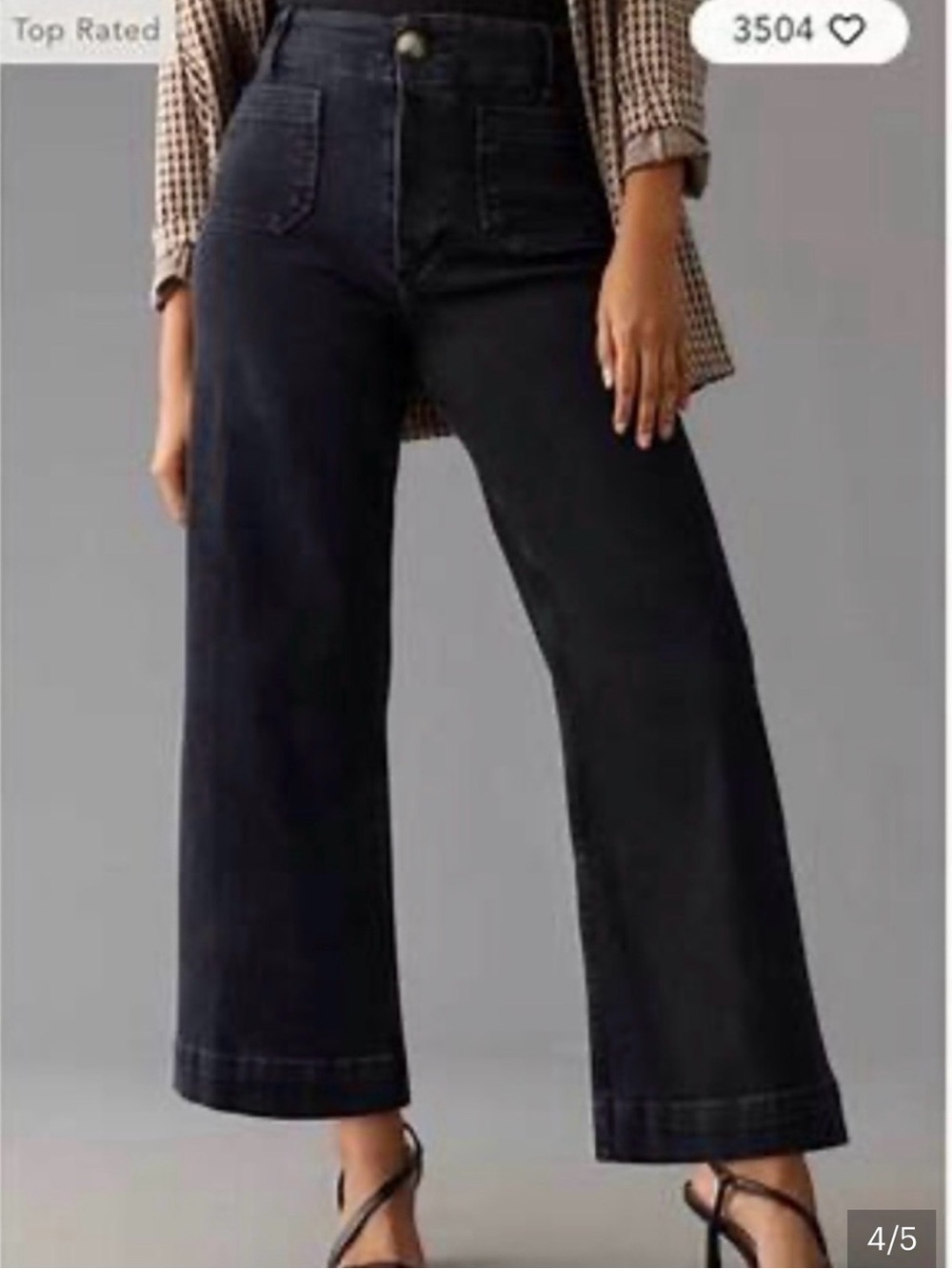High-Waist Pilco Wide-Leg Women’s Jeans - Black